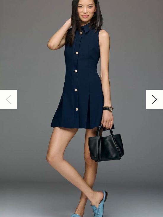 Maeve Dresses & Skirts - Maeve Navy Sleeveless Button-Front Mini Dress